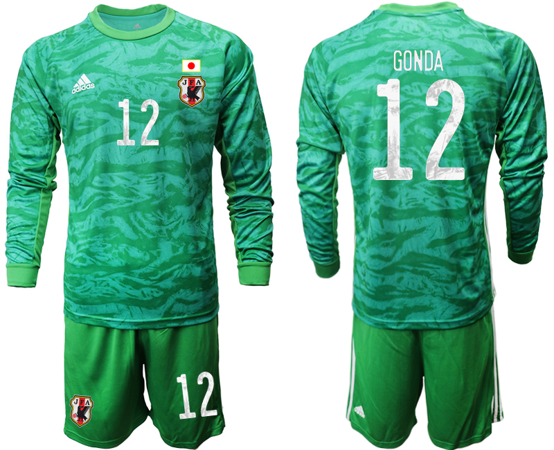 Men 2020-2021 Season National team Japan goalkeeper Long sleeve green #12 Soccer Jersey1